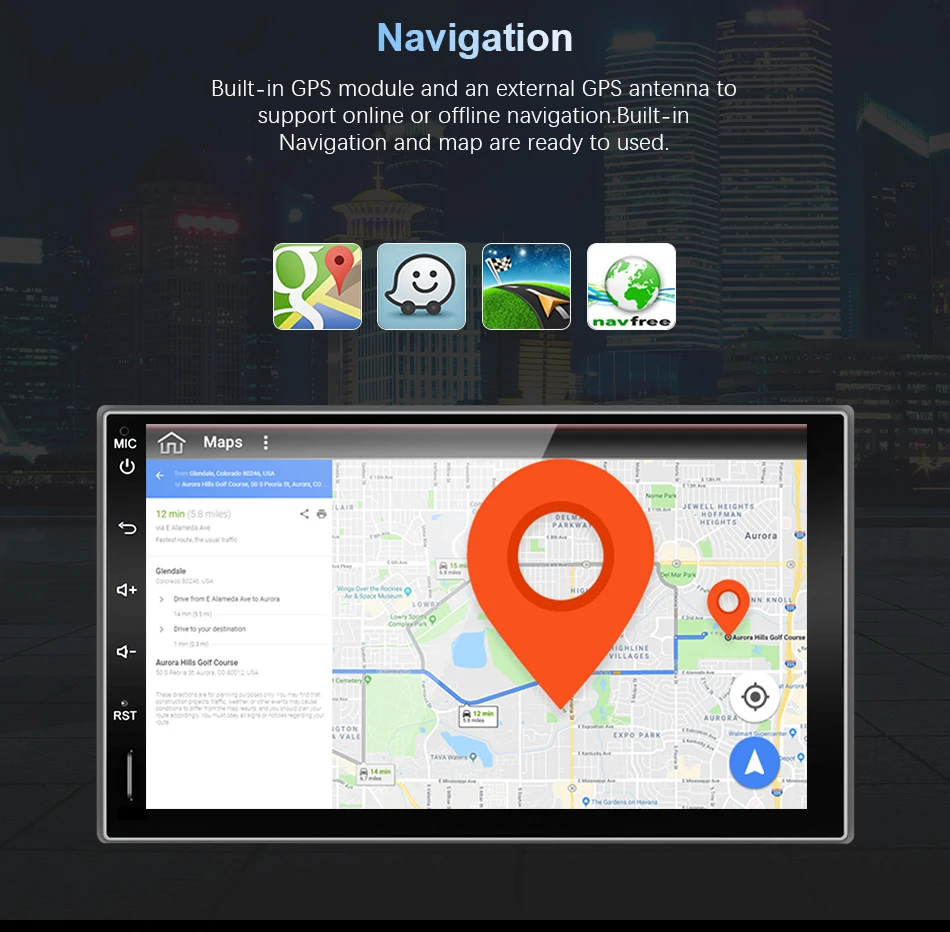 Eunavi 2 Din Восьмиядерный android 9,0 Автомобильный плеер универсальный gps Навигация стерео радио с wifi+ bluetooth+ SWC+ RDS 4G+ 64G RK3399