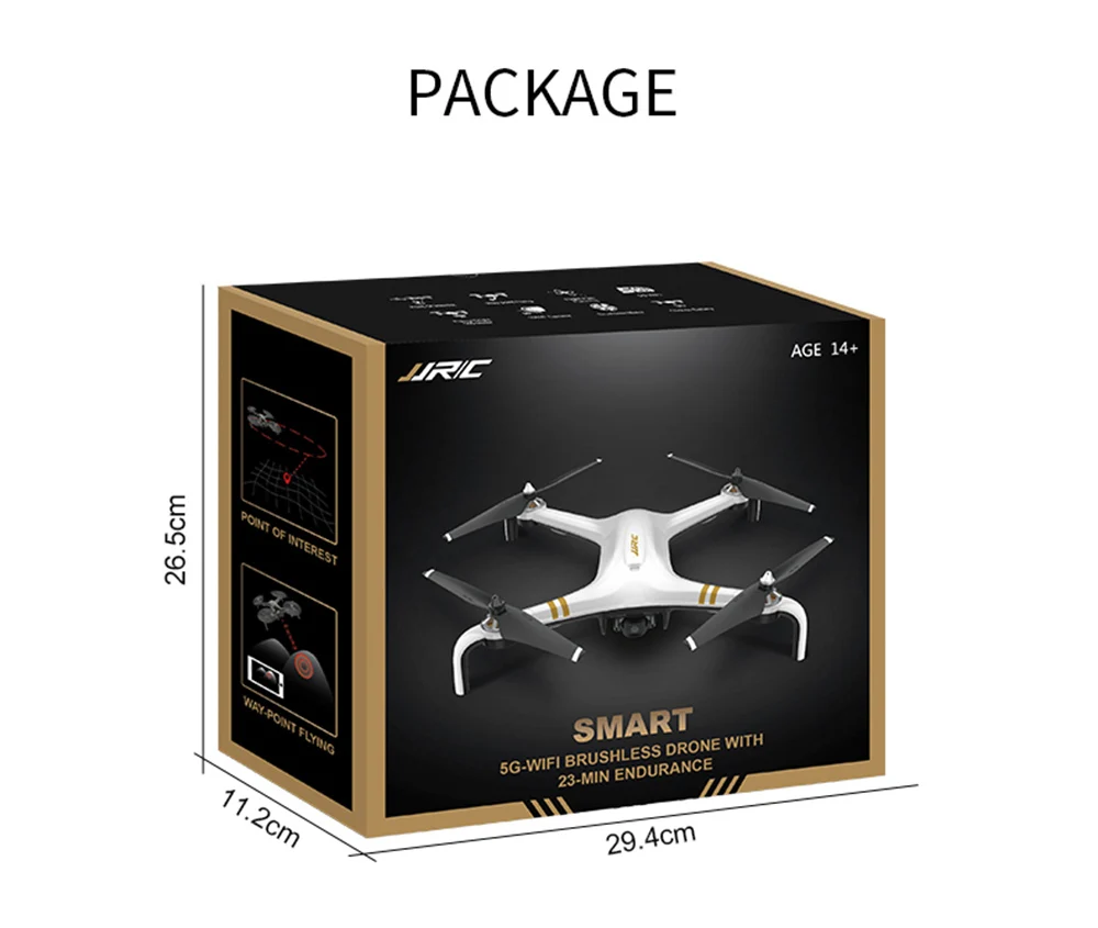 JJRC X7 RC Дрон FPV Смарт Умный Двойной GPS 5G WiFi 1080P Бесщеточный RTF В подвешенном полете 23мин Квадрокоптер С точкой зависания и маршрутом 3 батареи