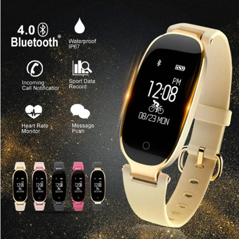 PLYSIN Fitness Tracker Women Sport Smart Watch Band Bracelet Heart Rate Monitor Swimming Waterproof | Электроника
