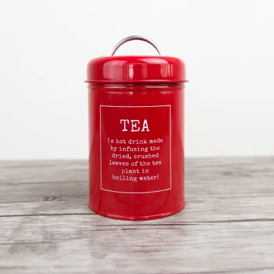 TEA red Нержавеющая сталь Герметичные банки для хранения чая Caddy двойная крышка канистра коробка сахара конфеты кофе еда Канистра закуска бак - Цвет: TEA red