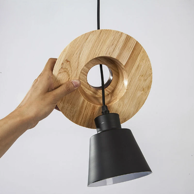 Современные светодиодные подвесные светильники деревянные + алюминиевые
