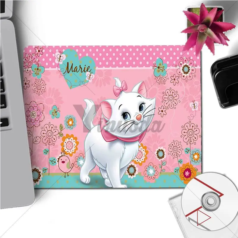 No Lock Edge18x22cm Yinuoda Печатный мультфильм Aristo кошки Marie кошки Ноутбук игровой мыши коврик размер для 180x220x2 мм и 250x290x2 мм - Цвет: No Lock Edge18x22cm