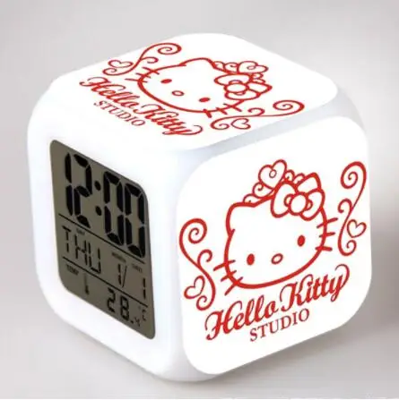 Лучший подарок для детей светодиодный цифровой будильник Kitty reloj despertador часы ночной Светильник horloge digitale часы с календарем
