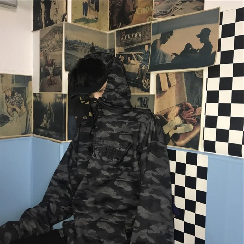Harajuku Новая зимняя уличная мода в стиле ольччан камуфляж хип хоп с надписью