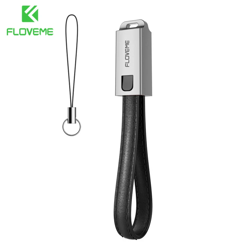 Black FLOVEME USB кабель для iPhone 7 8 Plus X 10 из искусственной кожи брелок зарядный кабель для iPhone 6 6S Plus 5 5S SE для Apple iPad - Цвет: Black
