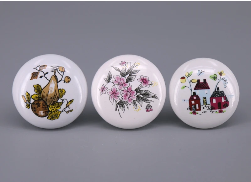 1x Pastoralism Ornate Floral/Fish Ceramic Cabinet Knobs and Handles Cupboard Door Drawer Kitchen Pull Knob Furniture Pulls