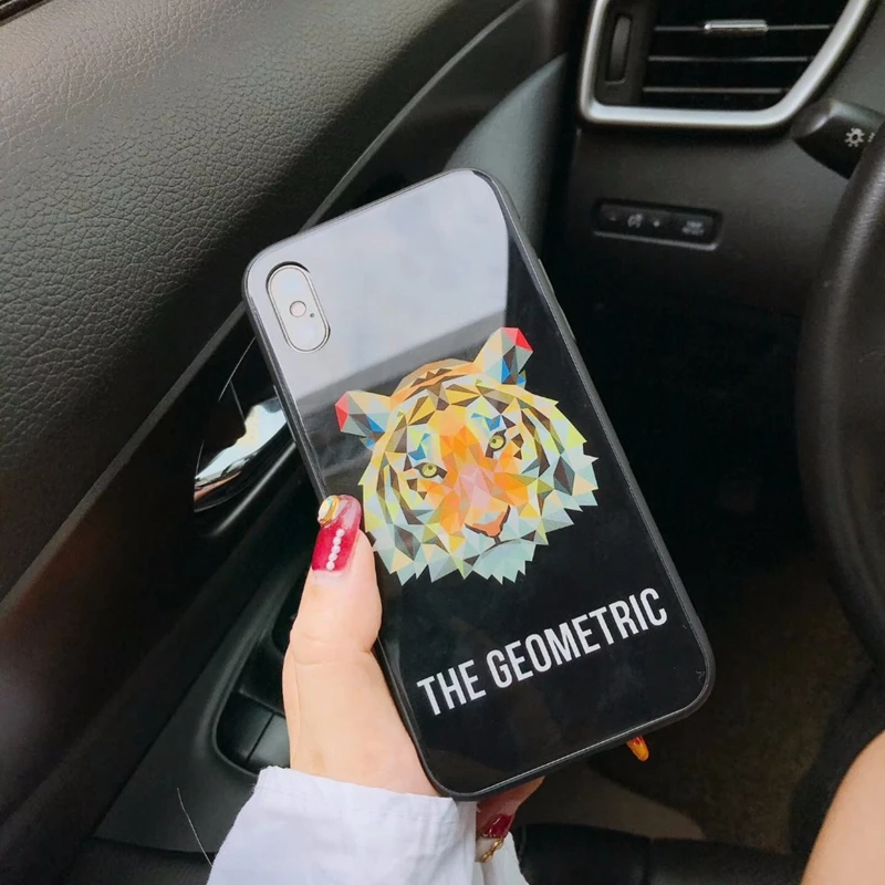 Мода Закаленное Стекло полный Вышивка Крестом Пакет чехол для телефона aple iPhone X 6 S