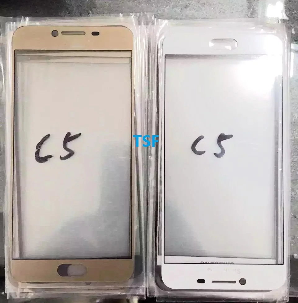 Белый/Золото Переднее Стекло Для Samsung Galaxy C5 SM-C5000 Внешний Объектив Верхнее Экрана