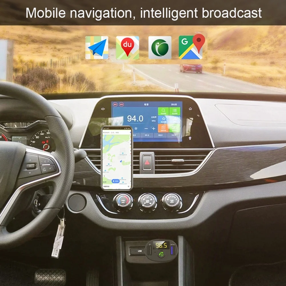 SRUIK fm-передатчик Bluetooth MP3 плеер Handsfree автомобильный комплект беспроводной радио без потерь передатчик звука QC3.0 Dual USB