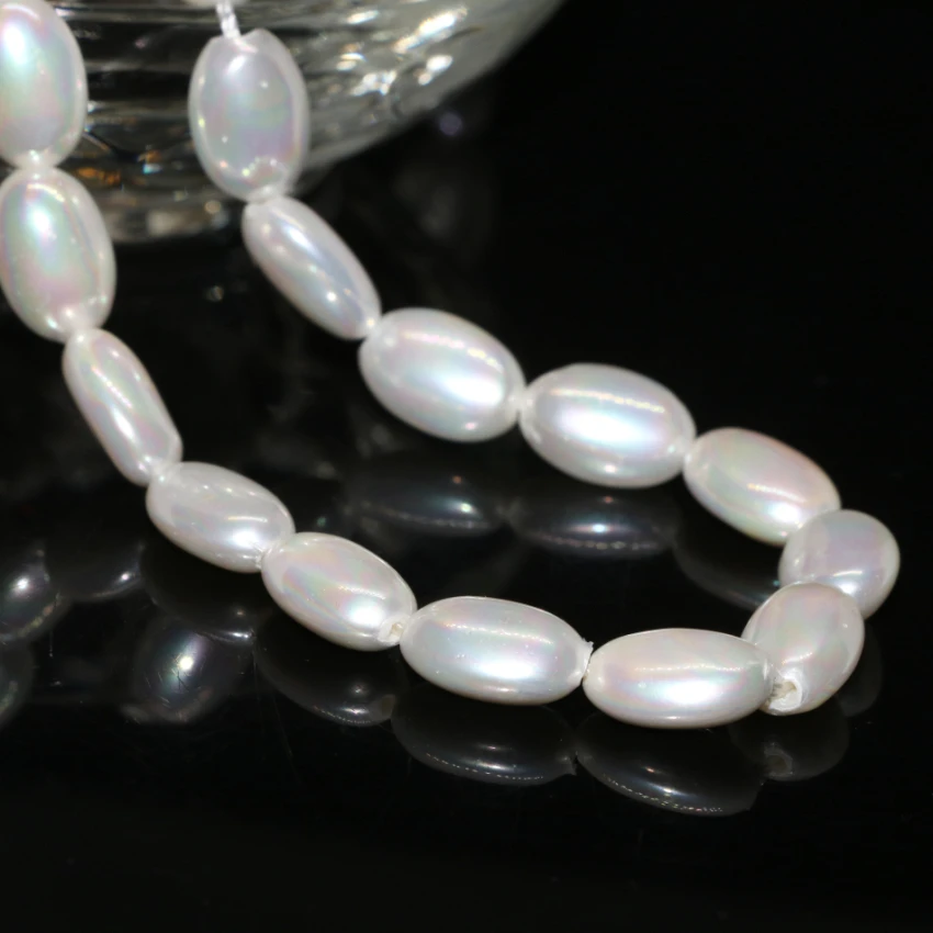 Богемский стиль высокого качества 5*10 мм натуральный белый жемчуг овальной формы