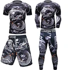 Набор для бокса Bjj Rashguard jiu jitsu, футболка + брюки, мужские комплекты для Mma Rashguard, дышащие шорты для тайского MMA Gi, фитнес-боксерские майки