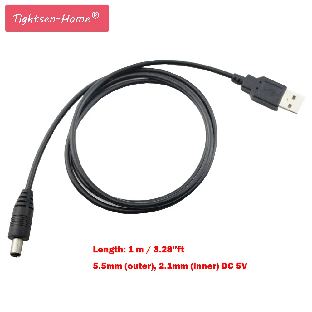 Акция 1 м USB порт в 5 5x2 мм внутренний разъем для кабеля питания постоянного тока
