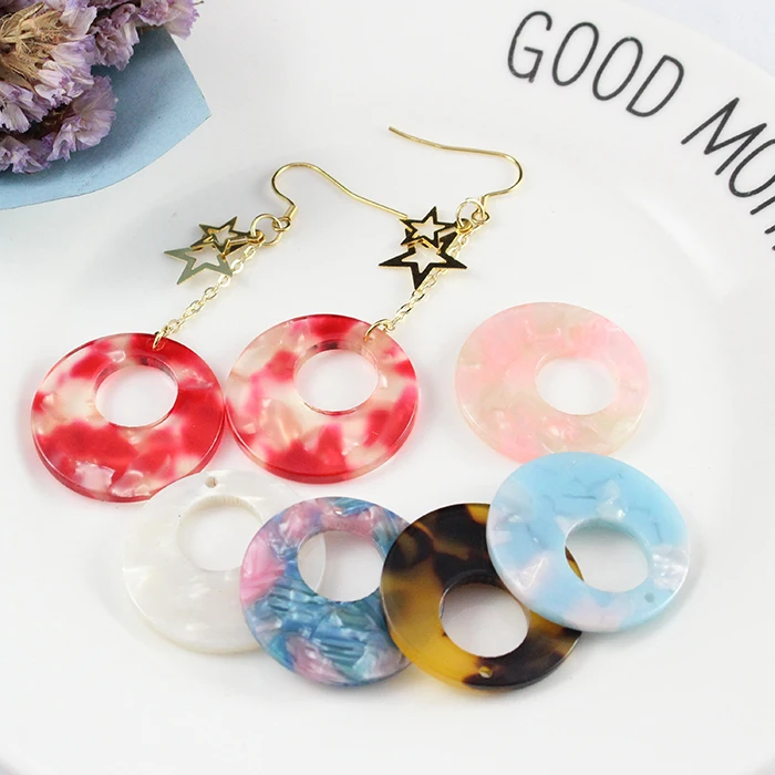 Черепаха цветные круглые амулеты ацетат акриловые жемчужная мозаика полый