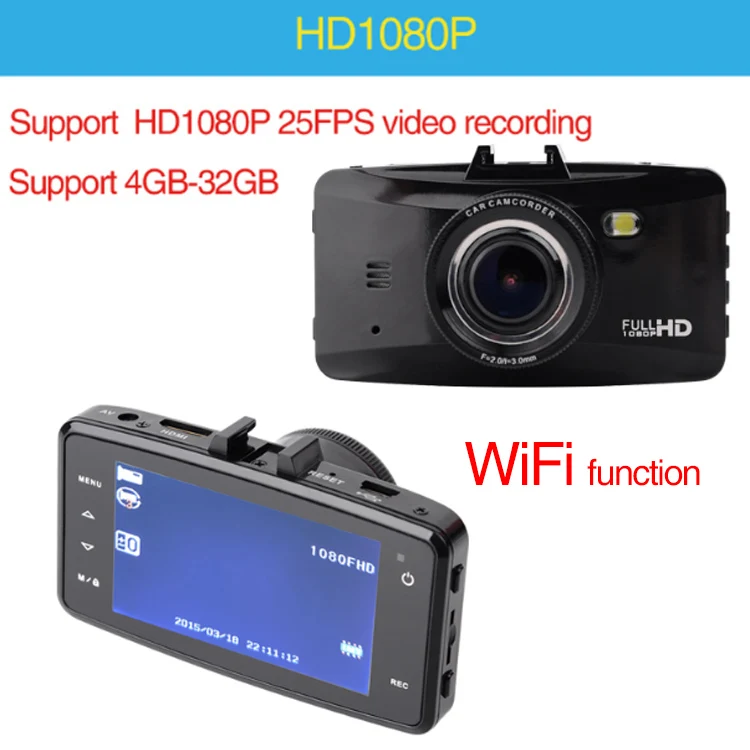 WiFi type 2,7 дюймовый автомобильный видеорегистратор с WiFi 1080p видео регистратор циклическая запись, g-сенсор, Ainina ночного видения Автомобильный видеорегистратор черный ящик - Название цвета: WiFi type