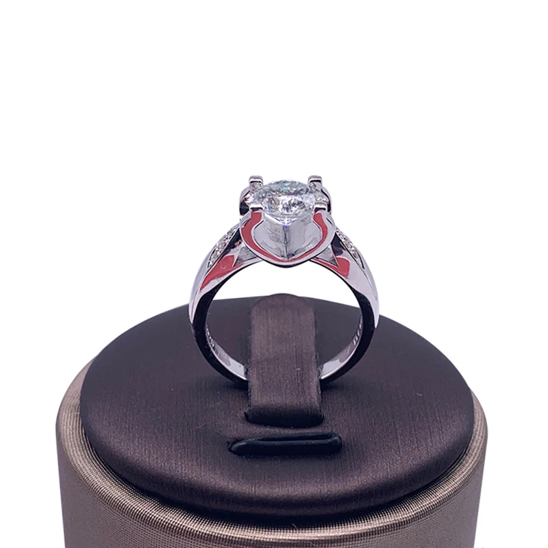 925 Стерлинговое Серебро 1ct 2ct 3ct круглые бриллиантовые ювелирные изделия Moissanite кольцо обручальное кольцо на головщину для женщин
