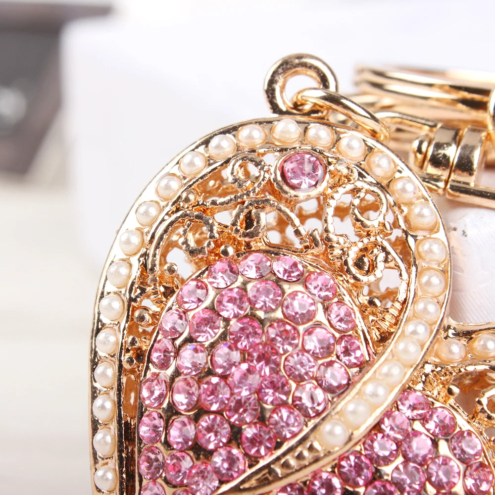Изысканная жемчужная сумочка в виде сердца с розами дамская кошелек кристаллами