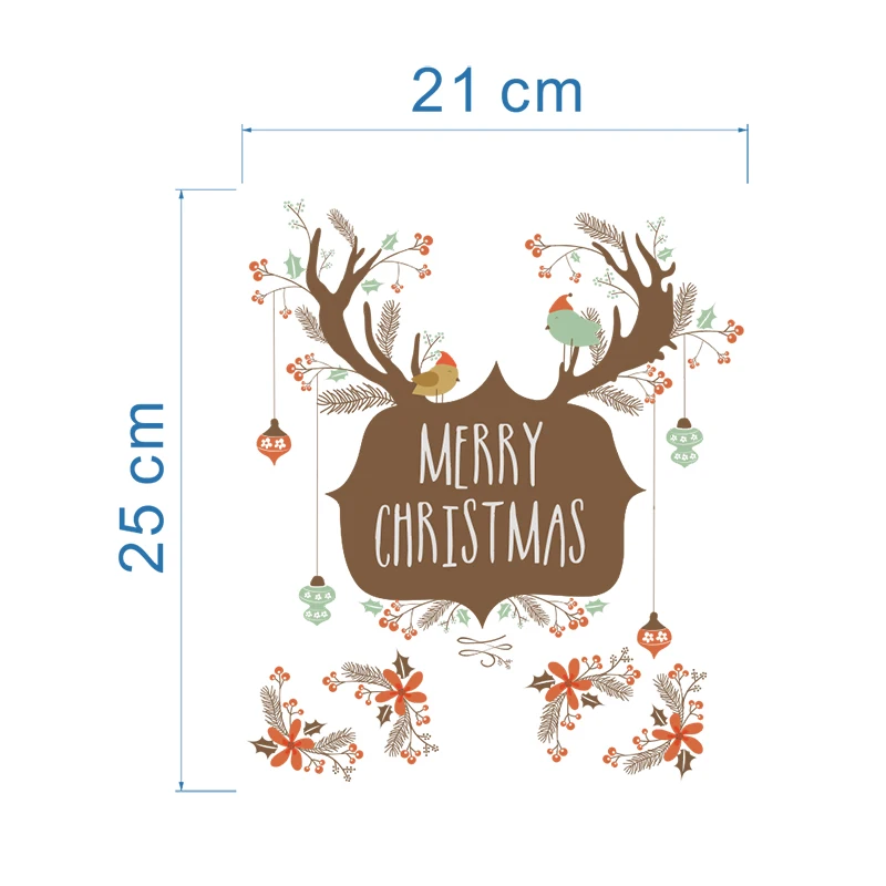 Merry Рождественская елка Снеговик наклейки на стену украшение дома поделки ПВХ магазин окно олень праздничный плакат художественные наклейки