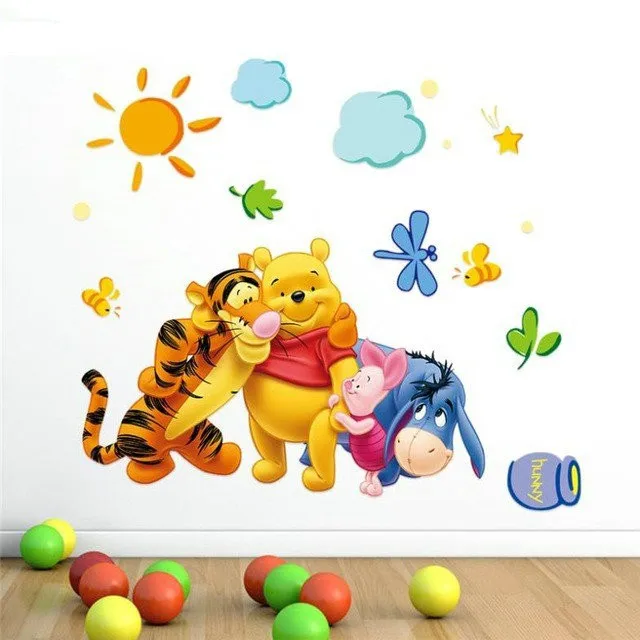 % Winnie the Pooh friends настенные наклейки для детской комнаты zooyoo2006 декоративные съемные