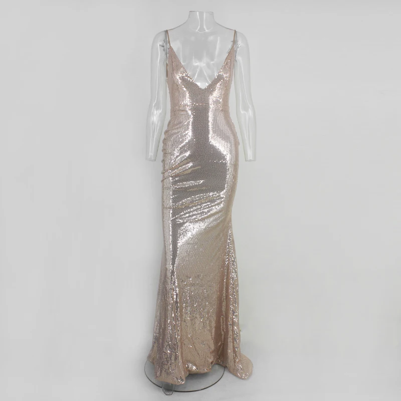 Женские вечерние платья макси COSYGAL расшитые блестками|Женские платья| |