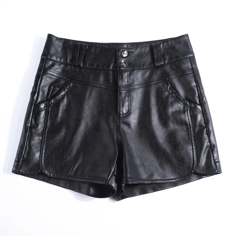 2018 осенние и зимние кожаные шорты в европейском американском стиле тонкие