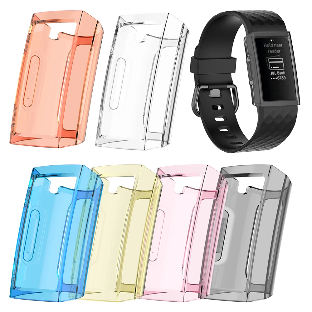 Soft TPU Clear Shell Case Screen Shockproof Protector Frame Cover For Charge 3 Smart Watch Shells Mobile Phone Bags & Cases |