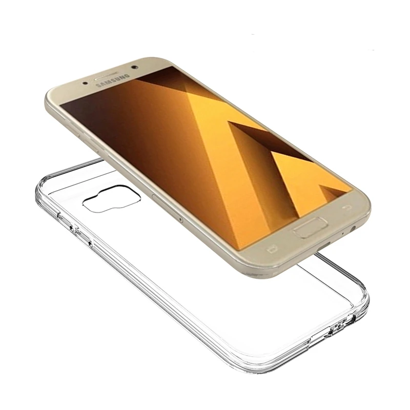 Прозрачный чехол из ТПУ/поликарбоната для Samsung Galaxy A7 2017 A720 A720F ударопрочный с