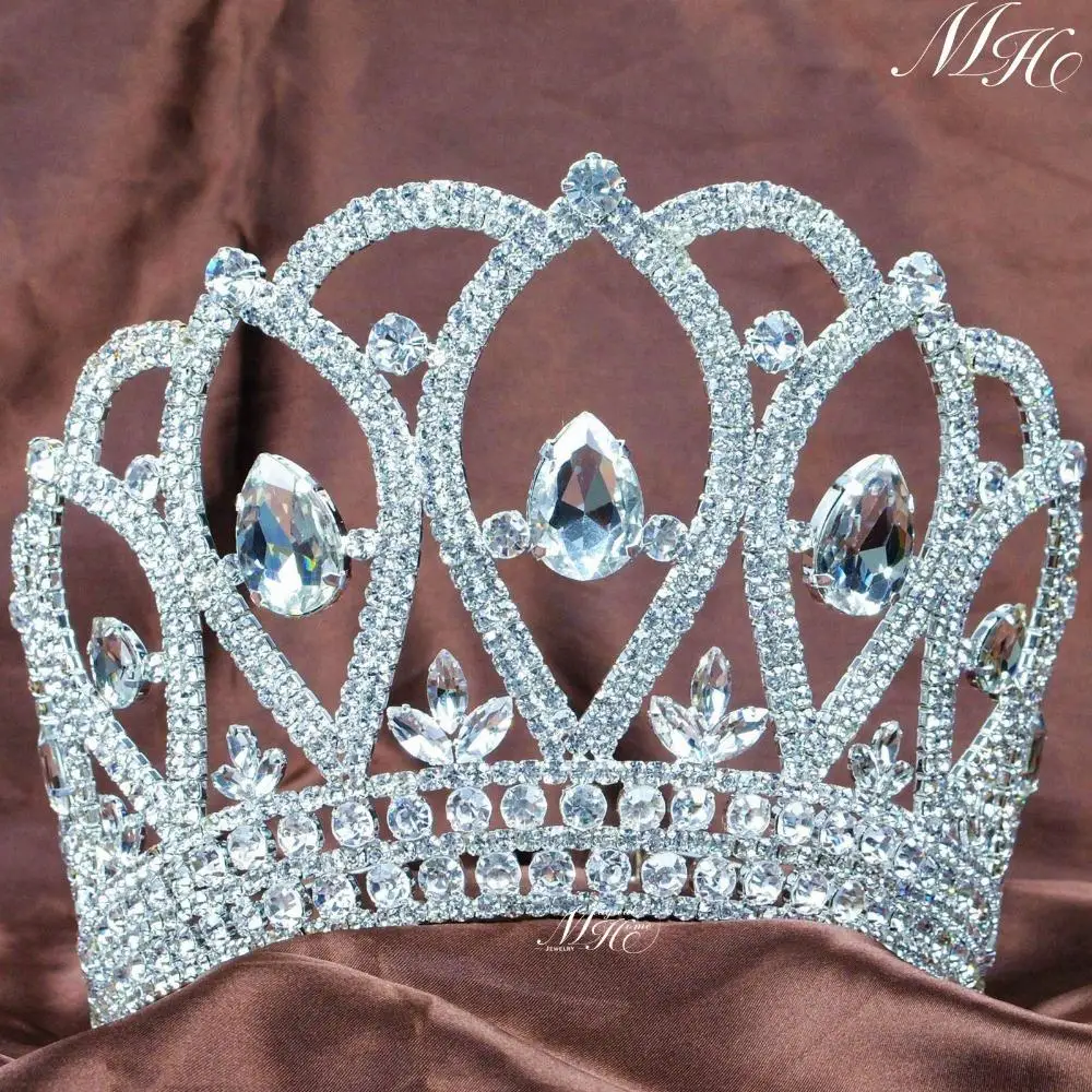 Большая тиара диадема Queen красивая корона для конкурса Женская повязка волос