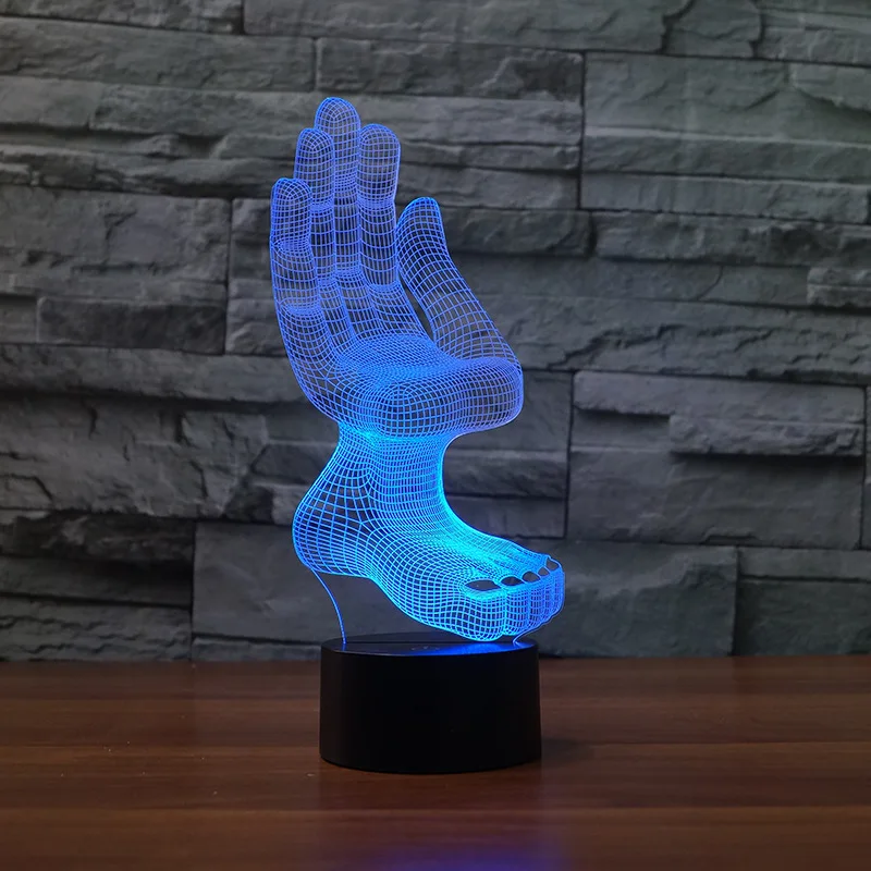 Abstract 3d Acrylic Nightlight Led Stereo Table Lamp Personality Decoration Gift 7 color change Kids Room Light | Лампы и освещение