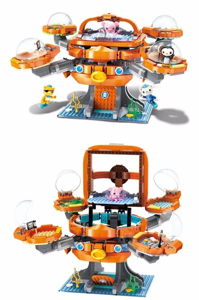 Светящиеся фигурки Octonauts модель из мультфильма строительные блоки игрушки песо