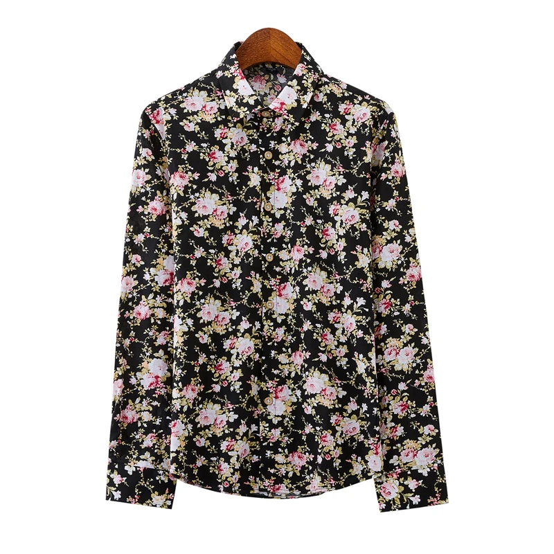 Мужская рубашка с длинным рукавом KOLMAKOV повседневная льняная цветочным принтом