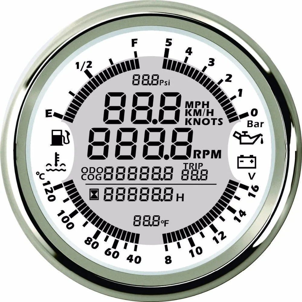 Многофункциональный измеритель уровня топлива dn85 мм 6 в 1 GPS Спидометр тахометр