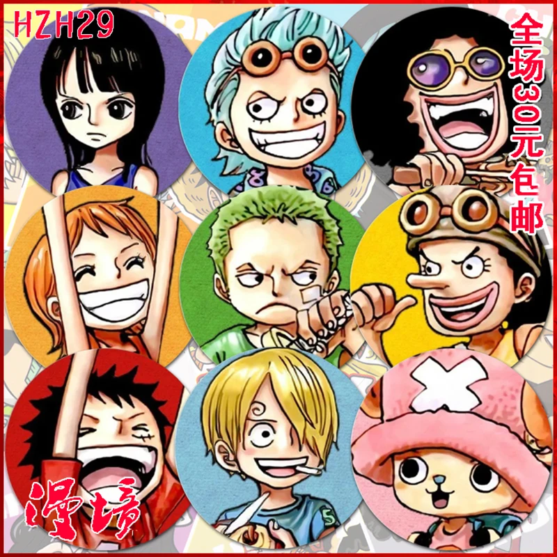 ZXFJXR 58 мм Милая версия один кусок Luffy Nami полный символ значок брошь булавки