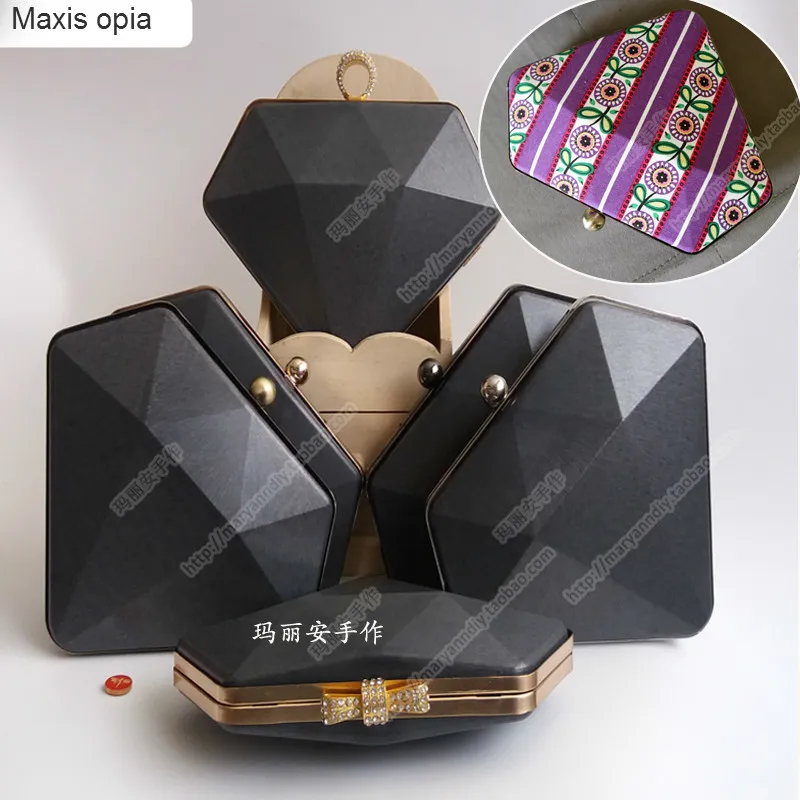 

22X9 Cm Purse Frame With Black Plastic Box Clutch Obag Bag Accessories Asas Para Bolso Maleta De Ferramenta Bag Parts Handle