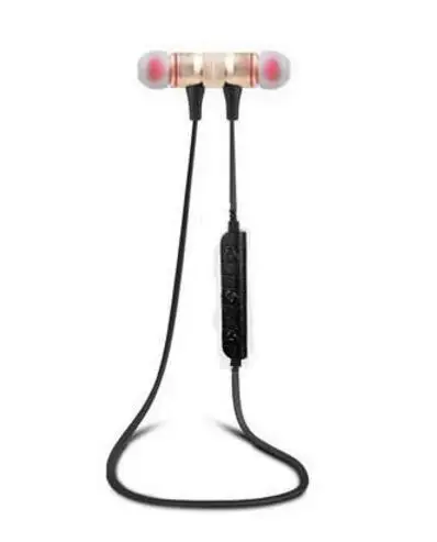 Bluetooth Headphones LUOKA M9 Wireless In-Ear Noise Reduction earphone with Microphone Sweatproof Stereo Bluetooth Headset - Цвет: Black and Gold