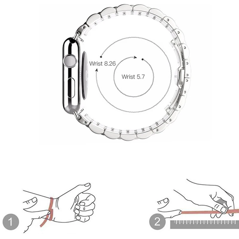 Ремешок из нержавеющей стали для apple watch band 44 мм 40 42 38 металлический браслет с