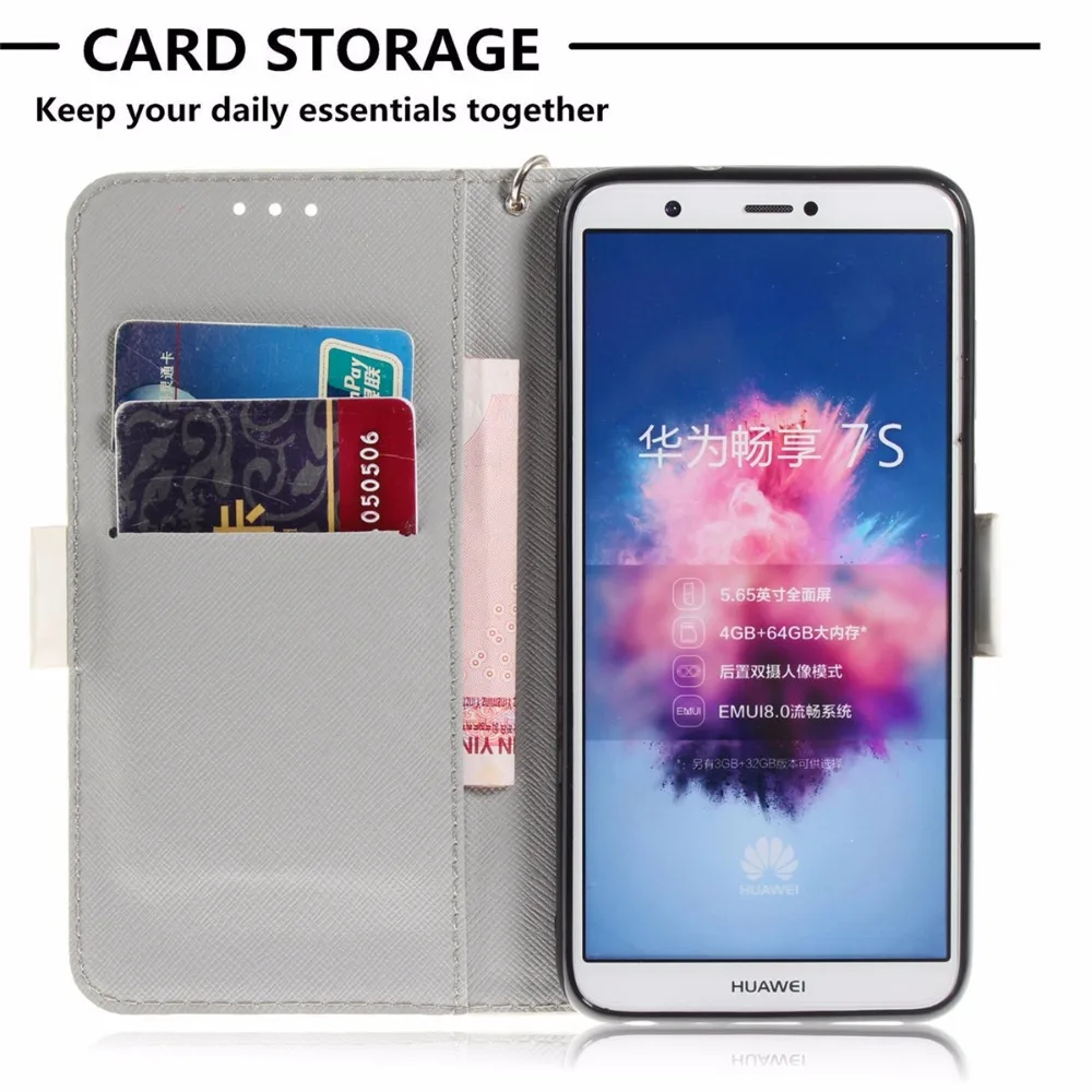Роскошный 3D чехол книжка для Huawei P Smart / Enjoy 7S|Бамперы| |