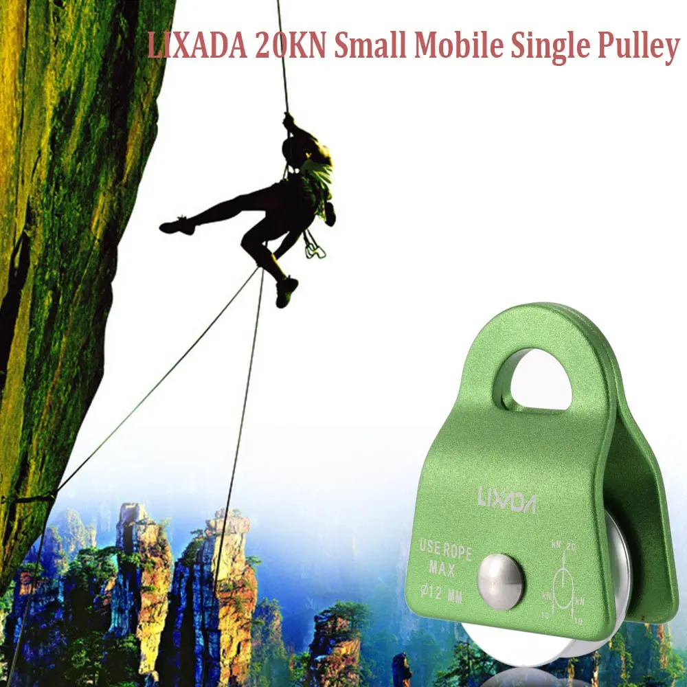 

Lixada 20KN Small Mobile Pulley Single Sheave Pulley Fix 12mm Swing Side Rigging Rescue Camping Climbing Equipment