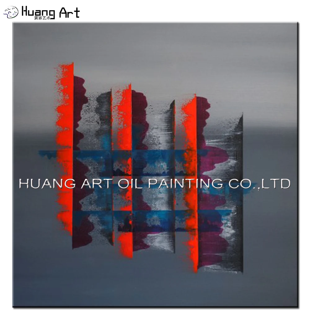Ручная роспись Современная серая картина маслом на холсте для гостиной декор