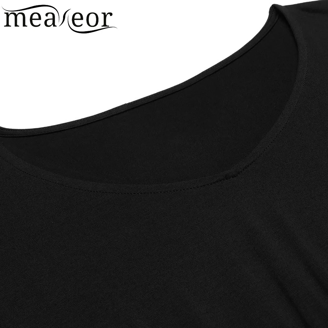 Meaneor Женская Повседневная футболка с v образным вырезом и длинным рукавом