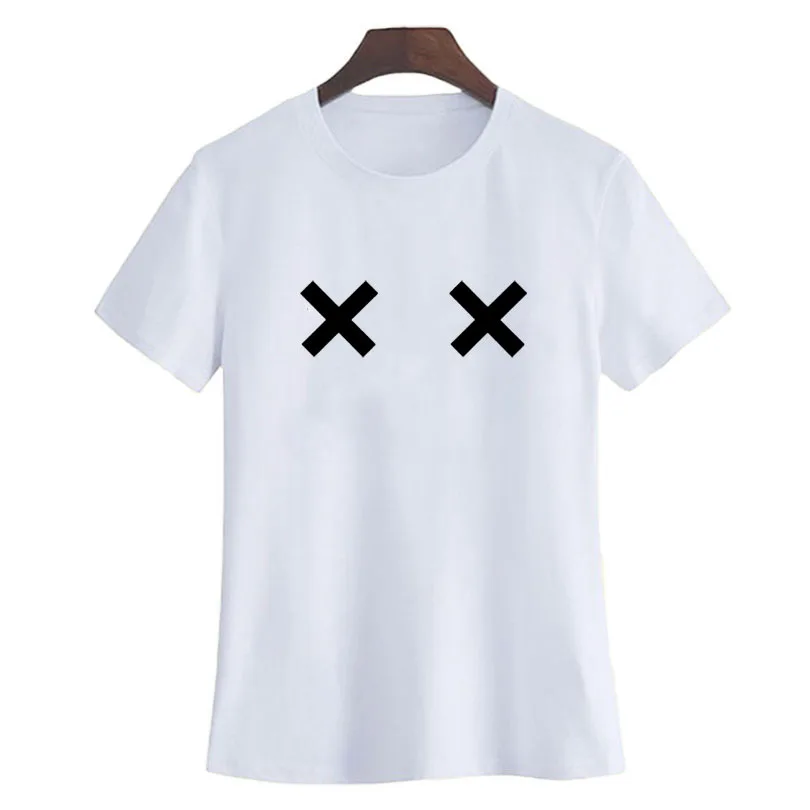 Крест сиськи футболка Веселая груди Забавный принт футболки Tumblr Hipster Harajuku