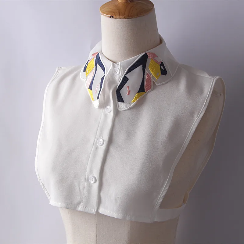 Жилет с бабочками Регулируемый цветов съемный фальшивый воротник камзол Винтаж