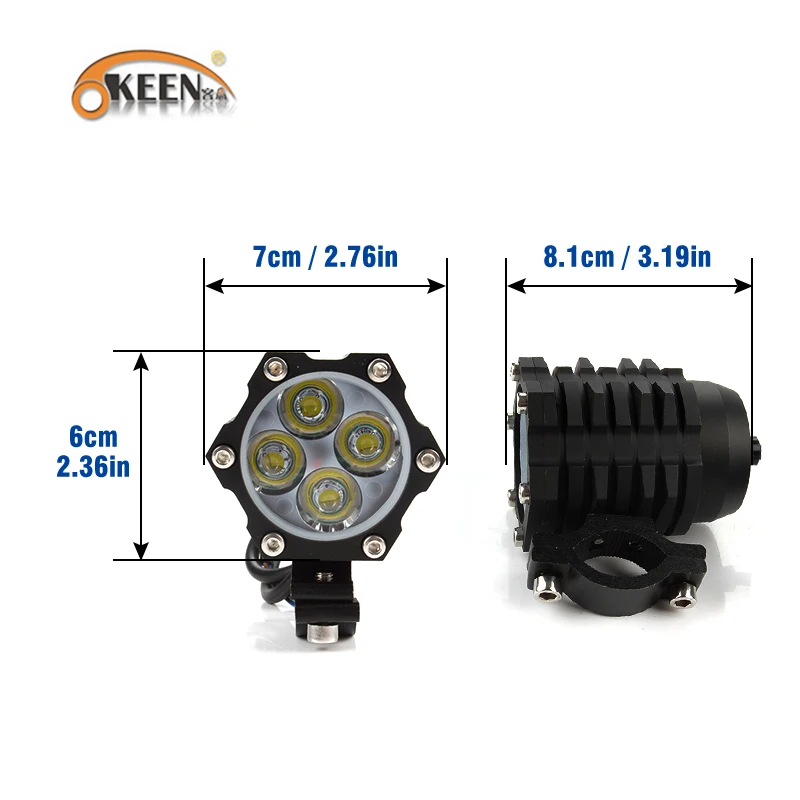 OKEEN 2x120 Вт мотоциклетный светодиодный светильник на голову Точечный светильник s Высокий Низкий Луч вспышка светильник светодиодный велосипедный фонарь аксессуары автомобильный рабочий светильник противотуманная фара