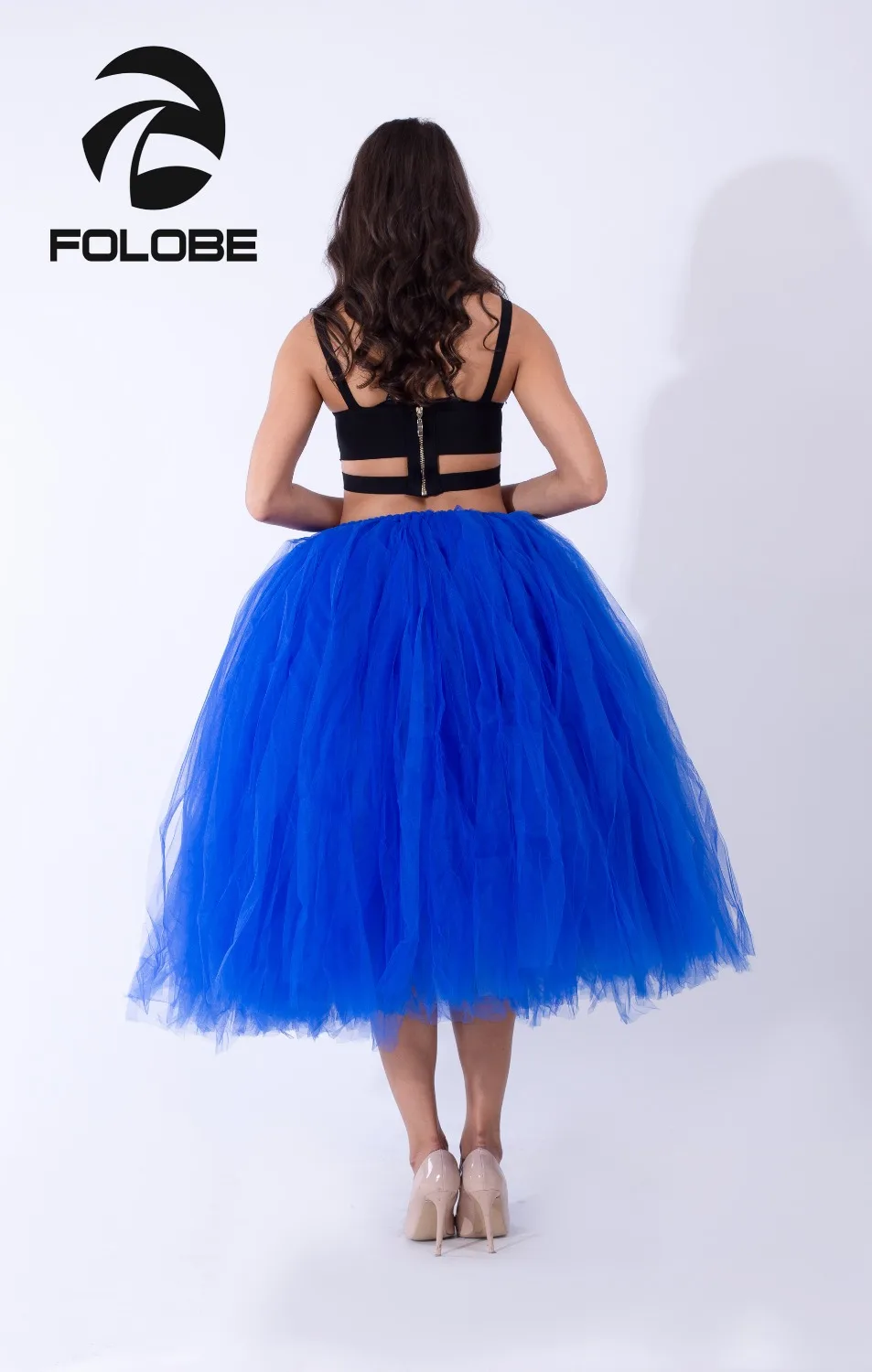 FOLOBE Королевская Синяя винтажная фатиновая юбка для костюмированной вечеринки