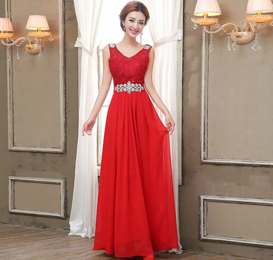 Vestido madrinha кружевной шифоновый Кристалл ремень сексуальный v-образный вырез трапециевидной формы бирюзовый фиолетовый розовый королевский синий платье подружки невесты длинное sukienk