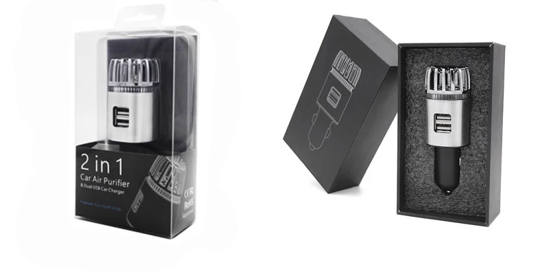 Мобильный USB Автомобильное зарядное устройство автомобильный очиститель воздуха 2в1 JC01 сотовый зарядка и многоточечный импульсный наконечник технология Кислорода Анион Освежитель Воздуха