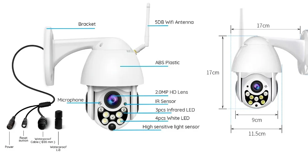 Besder мини 1080P PTZ IP камера Облачное хранилище 4X цифровой зум скорость купольная CCTV Камера Безопасности s наружная двухсторонняя аудио камера WiFi