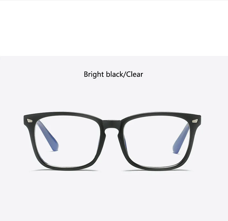 bright black clear Прозрачные женские очки модные квадратные очки прозрачные линзы ретро оптические очки дамские Роскошные брендовые фиолетовые очки - Цвет оправы: bright black clear
