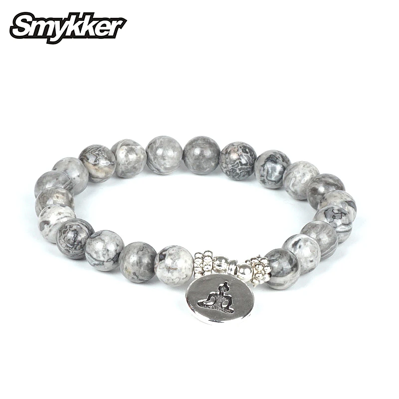 Новинка изображение камень бусы браслет синяя полоса агат драгоценный амулеты