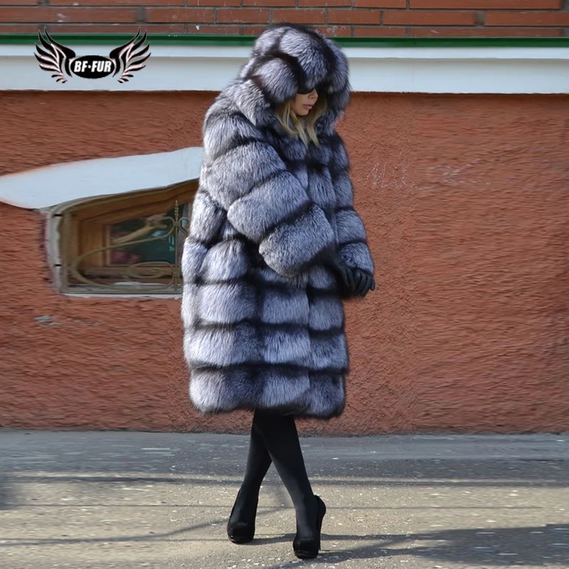 BFFUR Park With Natural Fur 2022 New Arrival Real Genuine Leather Jackets For Women Winter Palace Keep Warm Fashion Clothing Top