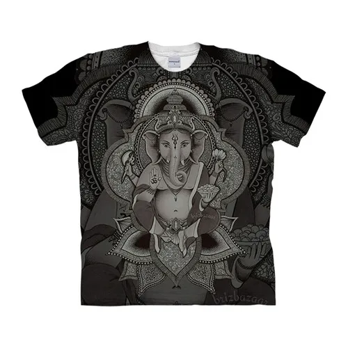 TX967 Ganesha By Brizbazaar художественная Футболка мужская футболка с принтом Футболка с изображением животного 3d Забавный Топ аниме Camiseta короткий рукав Уличная одежда - Цвет: TX967